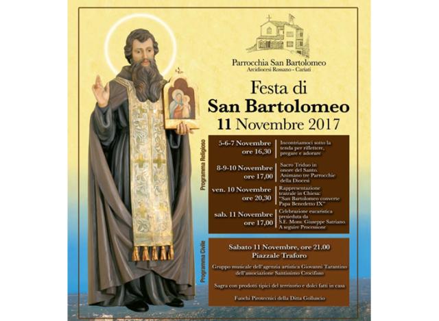 Al via i festeggiamenti in onore di San Bartolomeo nella citt di Rossano