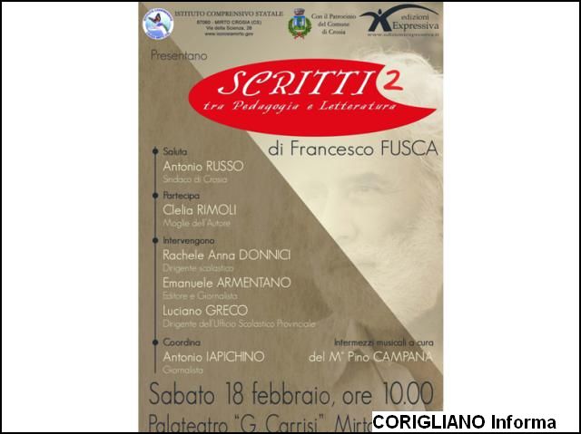 La Scuola di Mirto ricorda Francesco Fusca