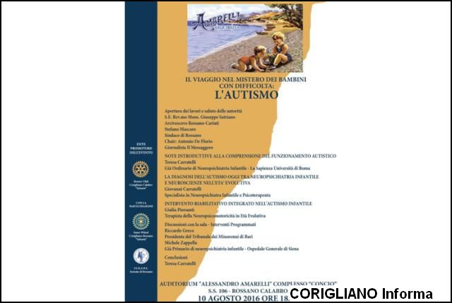 Rossano - Autismo, viaggio nel mistero dei bambini con difficolt