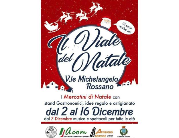 Rossano, sabato 2 apre il viale del Natale