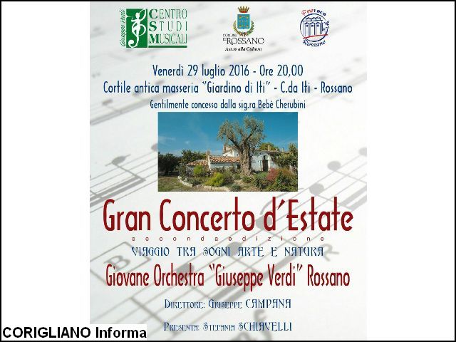 Rossano - Tutto pronto per la seconda edizone del gran concerto destate con la giovane orchestra Giuseppe Verdi 