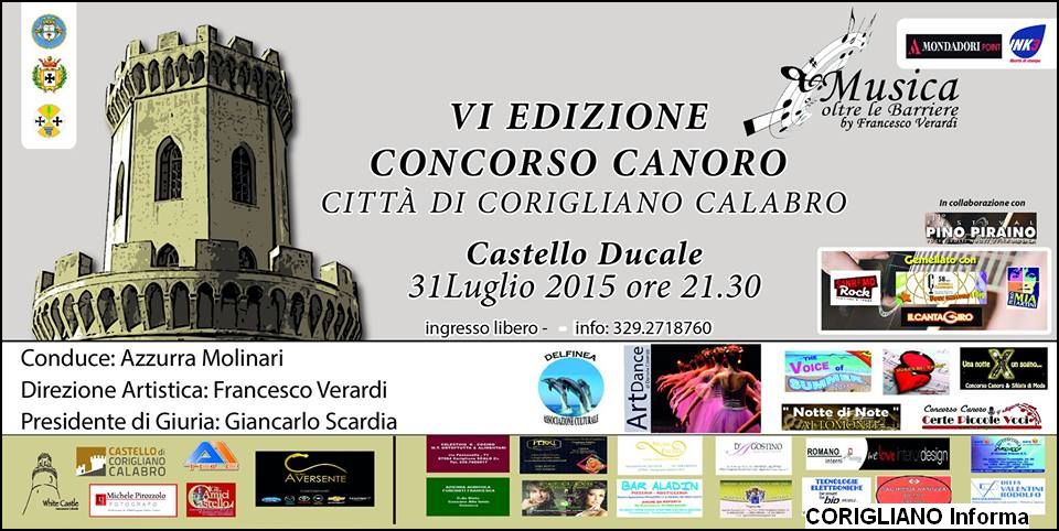 CORIGLIANO, PROGRAMMAZIONE SOCIO CULTURALE ESTIVA 2015