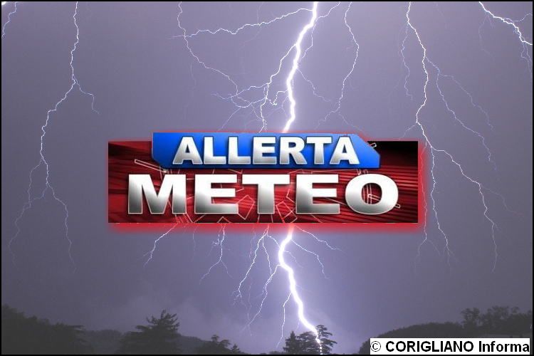 ALLERTA METEO PER LE PROSSIME 24-36 ORE