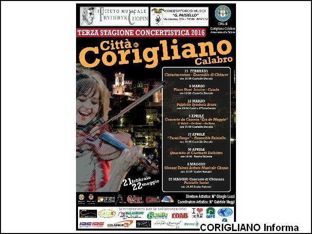 TUTTO PRONTO PER LA III STAGIONE CONCERTISTICA