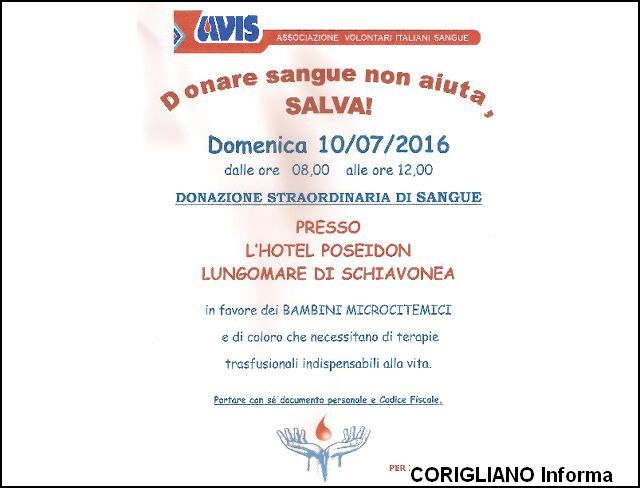 AVIS, donazione straordinaria di sangue