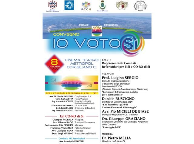 Convegno pro fusione Io voto Si