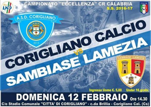Corigliano - Sambiase, caccia al riscatto nello scontro diretto salvezza. Domenica ore 14:30
