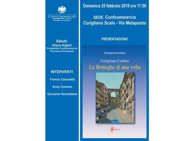 Corigliano: il 25 febbraio verr presentato il secondo volume Le botteghe di una volta