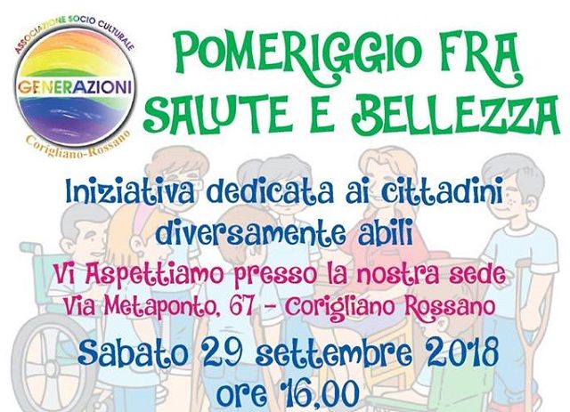 Corigliano, iniziativa dellassociazione GeneraAzioni dedicata ai cittadini diversamente abili