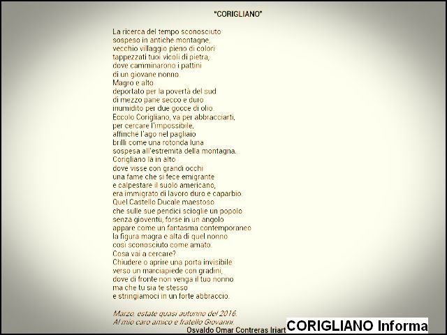 Corigliano poesia di Osvaldo Omar Contreras Iriarte