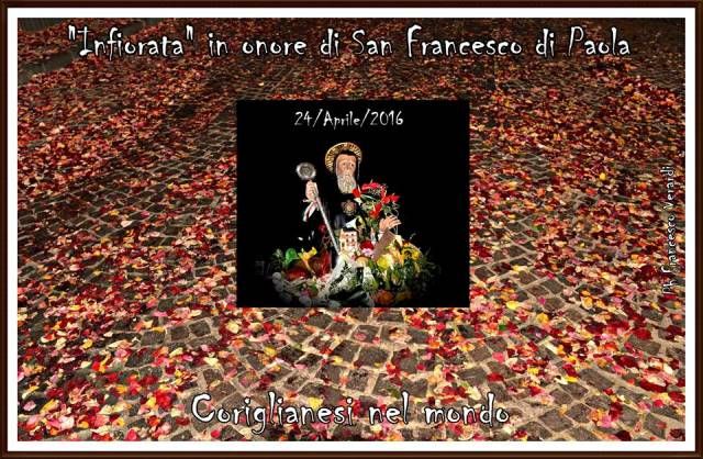 Corigliano: Questa sera linfiorata in onore di San Francesco di Paola