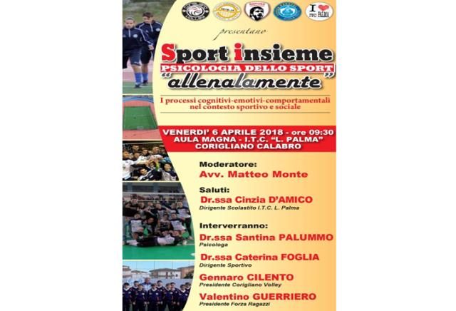 Corigliano. Sport insieme, la Psicologia dello Sport
