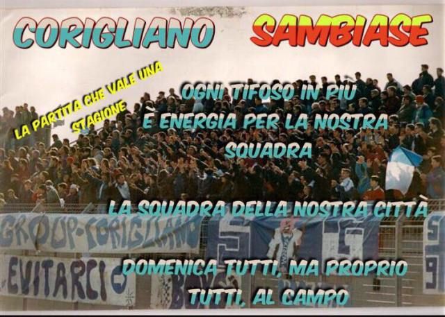 Corigliano Vs Sambiase atto finale e salvezza in palio. Domenica ore 16. Ingresso gratuito