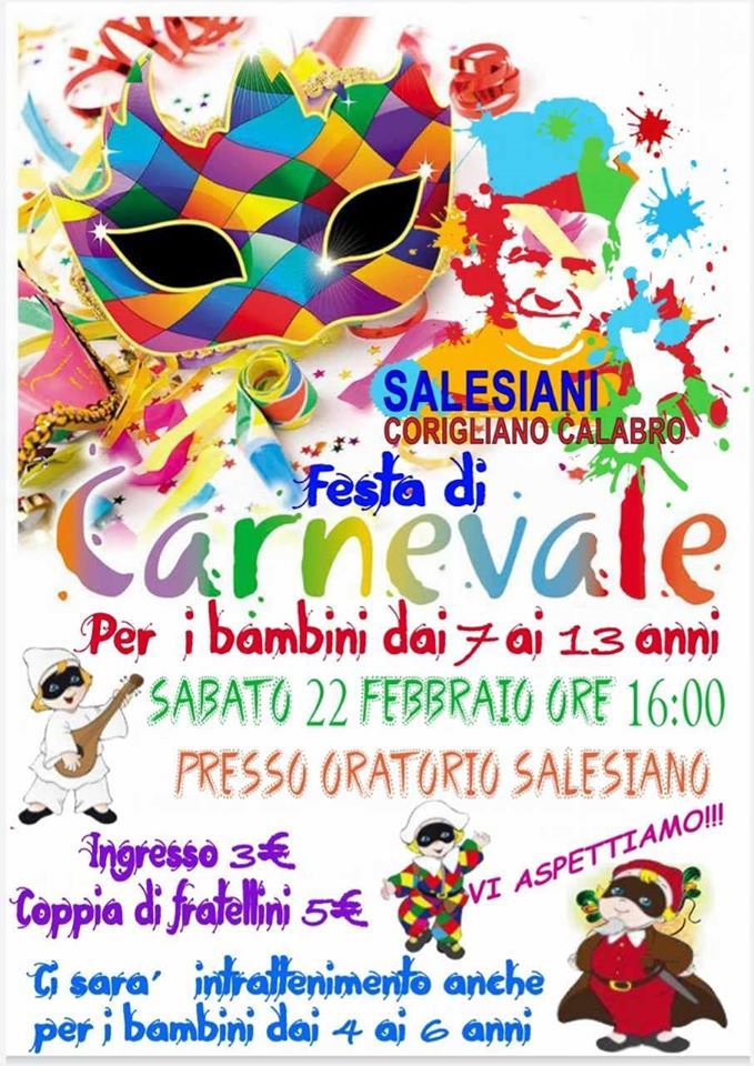 Corigliano-Rossano: Festa di carnevale organizzata dai Salesiani