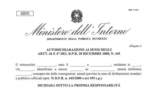 Coronavirus. Chiarimenti sulla autocertificazione 