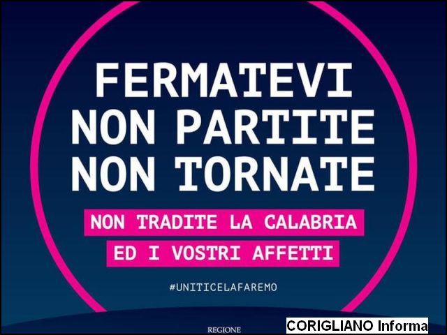 Coronavirus. Santelli: Quarantena obbligatoria per chi arriva da zona arancione