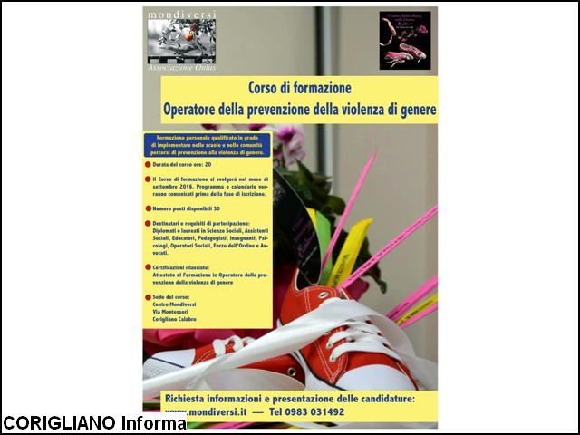 Corso di Formazione per Operatori della Prevenzione