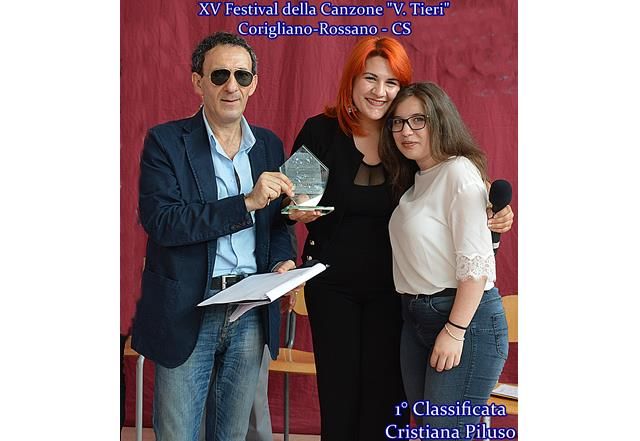Cristiana Piluso vince la XV Edizione del Festival della Canzone V. Tieri 