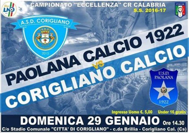 Derby dei Due Mari tra Corigliano e Paolana. Jonici chiamati alla svolta