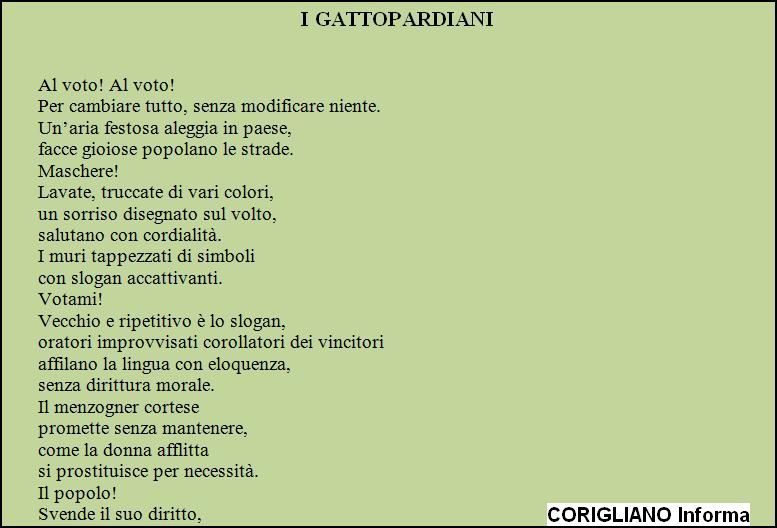 I gattopardiani, componimento di Luigi Visciglia