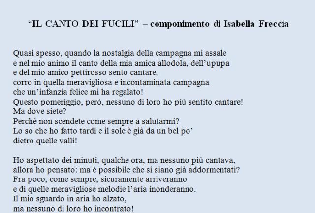 IL CANTO DEI FUCILI  componimento di Isabella Freccia
