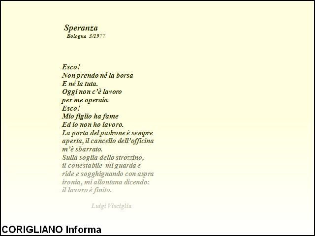 La Speranza in una poesia di Luigi Visciglia