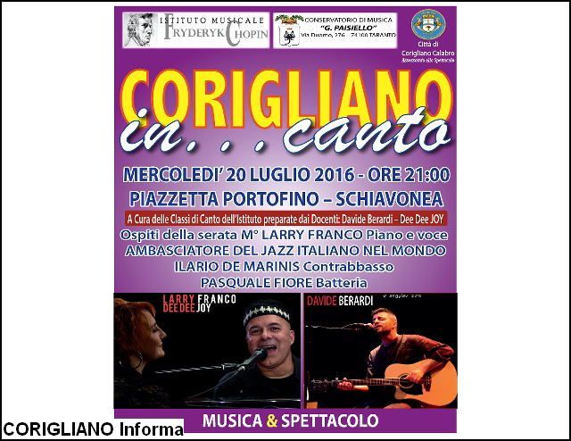 Musica e spettacolo con a Corigliano in...canto