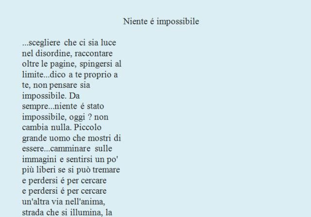 Niente  impossibile, poesia di Franco Sosto