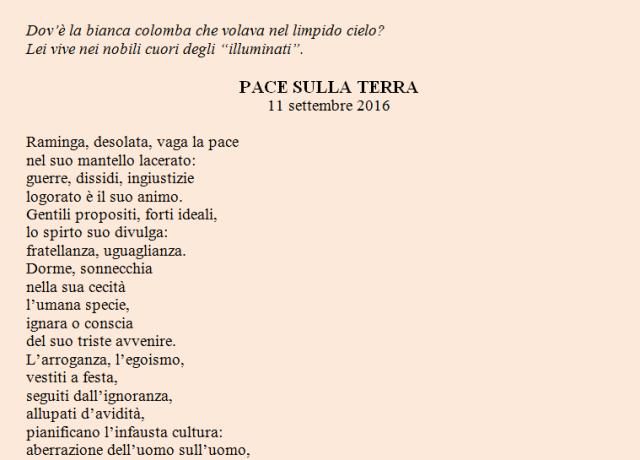 Poesia Pace sulla terra di Luigi Visciglia
