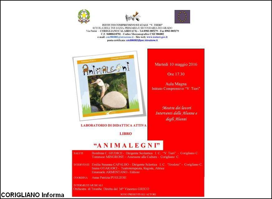 ICSTIERI, PRESENTAZIONE LIBROANIMALEGNI DI F. FUSCA E G. MARASCO