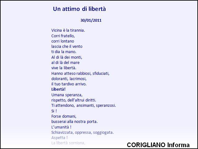 Un attimo di libert , poesia di Luigi Visciglia