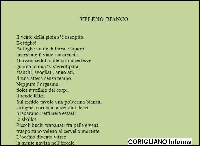 Veleno bianco, componimento di Luigi Visciglia