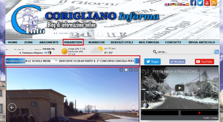 SIBARITIDE E BREAKING JONIO, IL SITO CORIGLIANOINFORMA.IT SI ARRICCHISCE DI CONTENUTI 