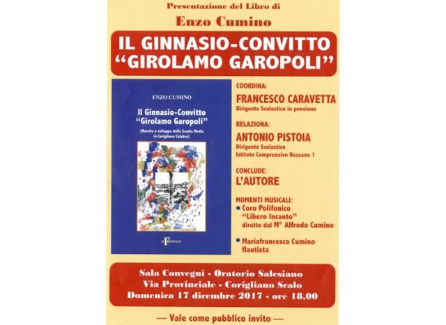 Corigliano: Domenica 17 dicembre sarà presentato il nuovo libro di Enzo Cumino