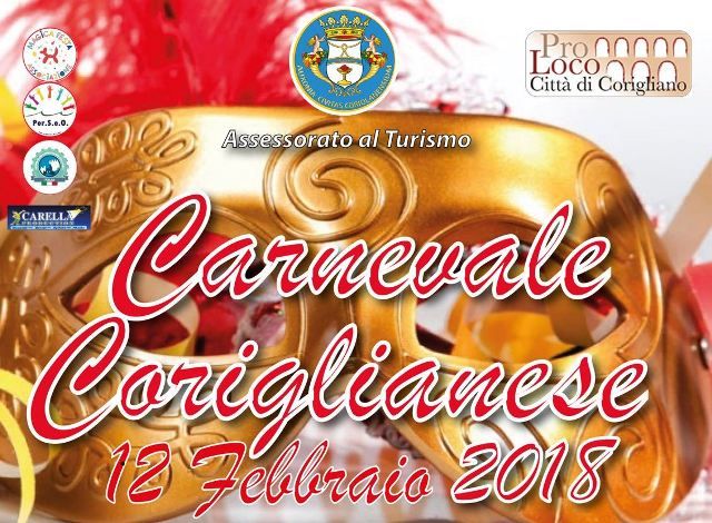 Corigliano: Domenica e lunedì terza edizione del “Carnevale Coriglianese“