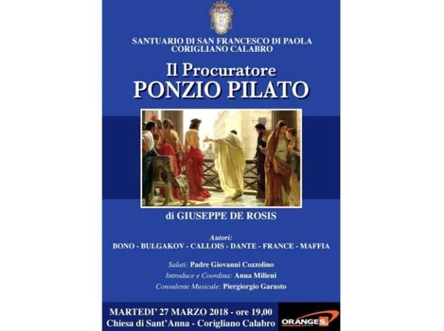Corigliano. “Il Procuratore Ponzio Pilato”, martedì 27 marzo il nuovo viaggio letterario del Gruppo Gli Amici dell’Arte