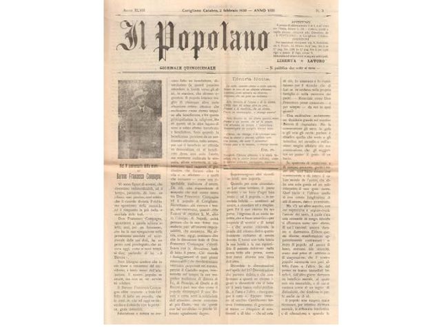 Correva l’anno ... a cura di Giovanni Scorzafave: 1930- le fronache de “Il Popolano“
