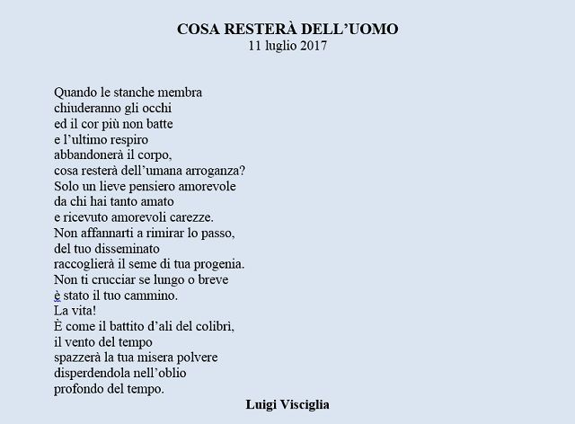 “Cosa resterà dell’uomo“, poesia di Luigi Visciglia