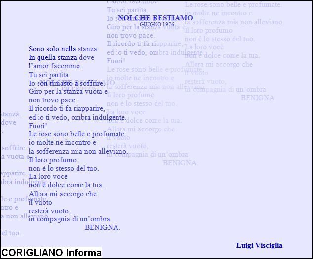 “NOI CHE RESTIAMO“, nuova Poesia di Luigi Visciglia