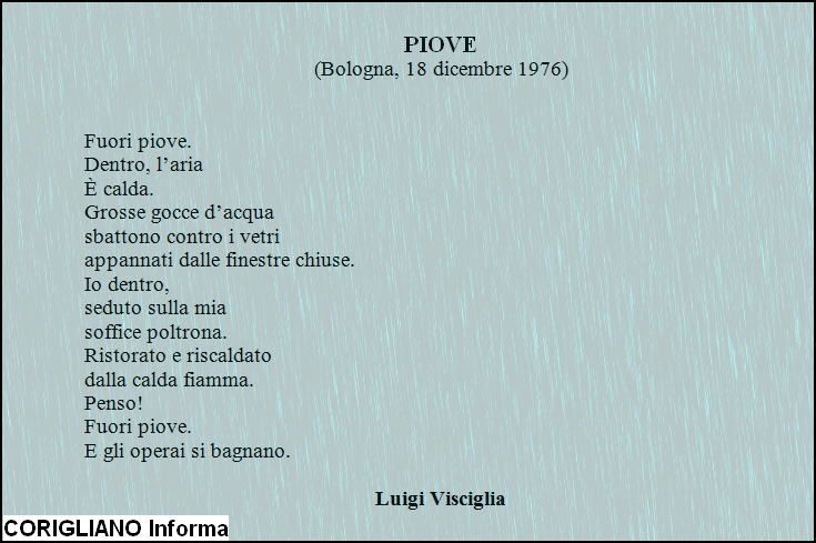 PIOVE, poesia di Luigi Visciglia