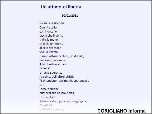 “Un attimo di libertà “, poesia di Luigi Visciglia